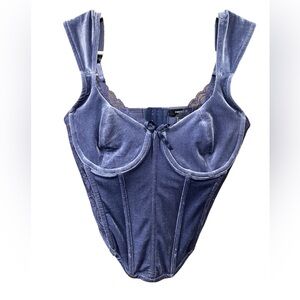 Purple velvet corset top with lace details 💜